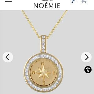 18K Gold & Diamond Compass Necklace